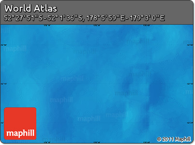 Shaded Relief Map of the Area around 52° 14' 43" S, 178° 34' 29" E
