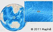 Shaded Relief Location Map of the area around 52° 14' 43" S, 17° 4' 30" E