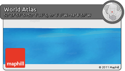 Shaded Relief Panoramic Map of the Area around 52° 14' 43" S, 18° 37' 30" W