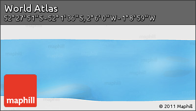 Physical Panoramic Map of the Area around 52° 14' 43" S, 1° 37' 30" W