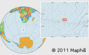 Political Location Map of the area around 52° 14' 43" S, 21° 19' 30" E
