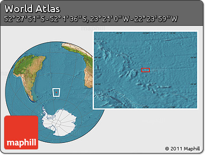 Satellite Location Map of the Area around 52° 14' 43" S, 22° 52' 30" W
