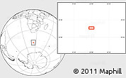 Blank Location Map of the area around 52° 14' 43" S, 23° 1' 29" E
