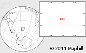 Blank Location Map of the area around 52° 14' 43" S, 23° 43' 30" W