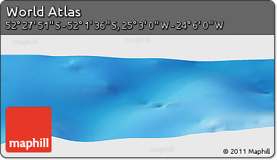 Physical Panoramic Map of the Area around 52° 14' 43" S, 24° 34' 30" W