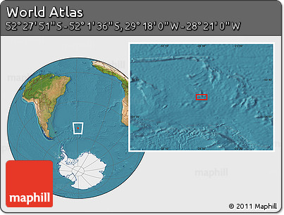 Satellite Location Map of the Area around 52° 14' 43" S, 28° 49' 30" W