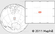 Blank Location Map of the area around 52° 14' 43" S, 29° 49' 30" E