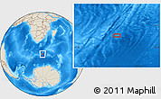 Shaded Relief Location Map of the area around 52° 14' 43" S, 29° 49' 30" E