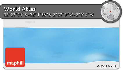 Physical Panoramic Map of the Area around 52° 14' 43" S, 2° 28' 30" W