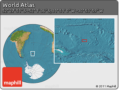 Satellite Location Map of the Area around 52° 14' 43" S, 31° 22' 30" W