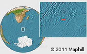 Satellite Location Map of the area around 52° 14' 43" S, 34° 4' 30" E
