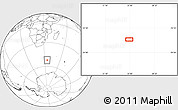 Blank Location Map of the area around 52° 14' 43" S, 34° 55' 29" E