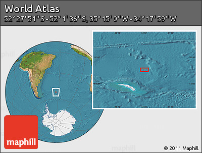 Satellite Location Map of the Area around 52° 14' 43" S, 34° 46' 29" W