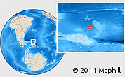 Shaded Relief Location Map of the area around 52° 14' 43" S, 34° 46' 29" W