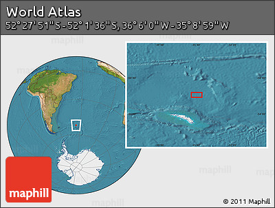 Satellite Location Map of the Area around 52° 14' 43" S, 35° 37' 30" W