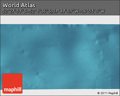 Satellite 3D Map of the Area around 52° 14' 43" S, 37° 19' 30" W