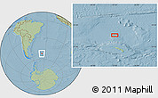 Savanna Style Location Map of the area around 52° 14' 43" S, 37° 19' 30" W, hill shading