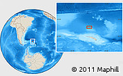 Shaded Relief Location Map of the area around 52° 14' 43" S, 37° 19' 30" W