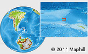 Physical Location Map of the area around 52° 14' 43" S, 41° 34' 30" W