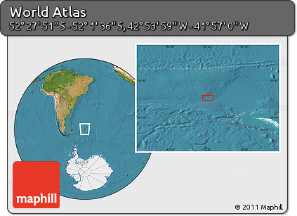 Satellite Location Map of the Area around 52° 14' 43" S, 42° 25' 29" W