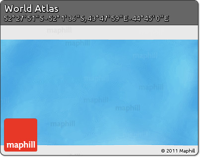 Shaded Relief 3D Map of the Area around 52° 14' 43" S, 44° 16' 29" E