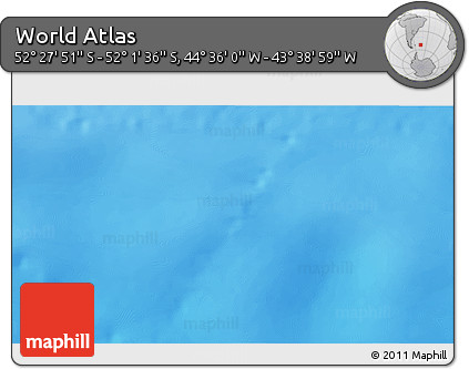 Shaded Relief 3D Map of the Area around 52° 14' 43" S, 44° 7' 30" W