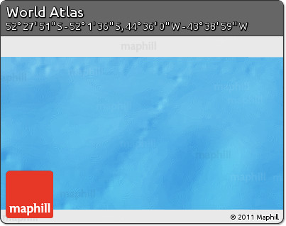 Shaded Relief 3D Map of the Area around 52° 14' 43" S, 44° 7' 30" W