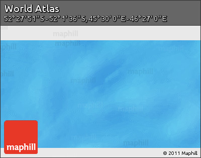 Physical 3D Map of the Area around 52° 14' 43" S, 45° 58' 30" E