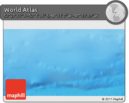 Physical 3D Map of the Area around 52°&nbsp;14'&nbsp;43"&nbsp;S,&nbsp;48°&nbsp;22'&nbsp;30"&nbsp;W