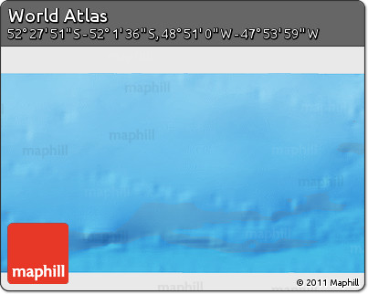 Physical 3D Map of the Area around 52°&nbsp;14'&nbsp;43"&nbsp;S,&nbsp;48°&nbsp;22'&nbsp;30"&nbsp;W