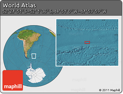 Satellite Location Map of the Area around 52° 14' 43" S, 48° 22' 30" W