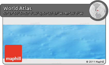 Physical Panoramic Map of the Area around 52° 14' 43" S, 50° 4' 30" W