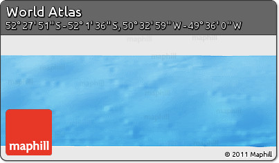 Physical Panoramic Map of the Area around 52° 14' 43" S, 50° 4' 30" W