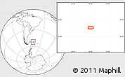 Blank Location Map of the area around 52° 14' 43" S, 50° 55' 29" W