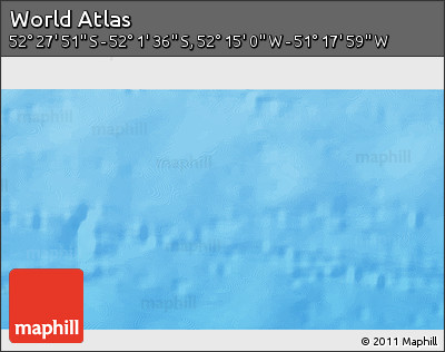 Physical 3D Map of the Area around 52° 14' 43" S, 51° 46' 29" W