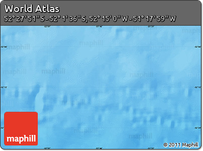 Physical Map of the Area around 52° 14' 43" S, 51° 46' 29" W