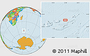 Political Location Map of the area around 52° 14' 43" S, 52° 46' 29" E