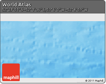 Physical 3D Map of the Area around 52° 14' 43" S, 52° 37' 30" W