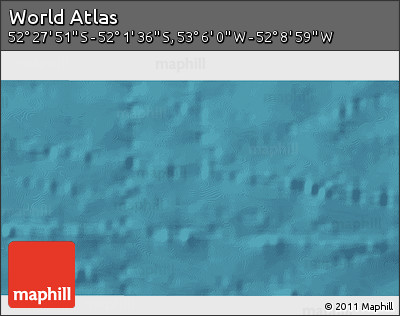 Satellite 3D Map of the Area around 52° 14' 43" S, 52° 37' 30" W