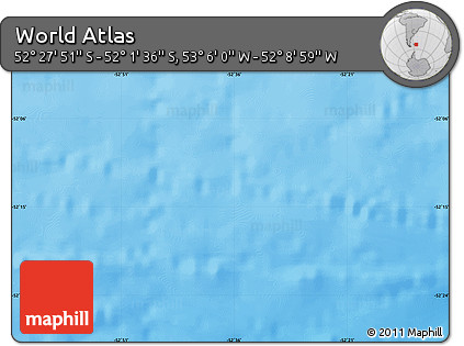 Physical Map of the Area around 52° 14' 43" S, 52° 37' 30" W