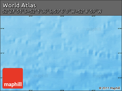 Physical Map of the Area around 52° 14' 43" S, 52° 37' 30" W