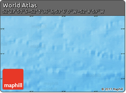 Physical Map of the Area around 52° 14' 43" S, 52° 37' 30" W