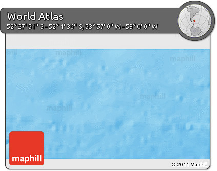 Shaded Relief 3D Map of the Area around 52° 14' 43" S, 53° 28' 30" W