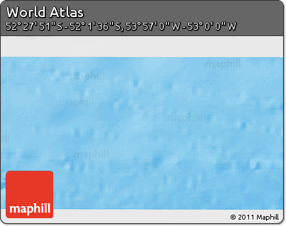 Shaded Relief 3D Map of the Area around 52° 14' 43" S, 53° 28' 30" W