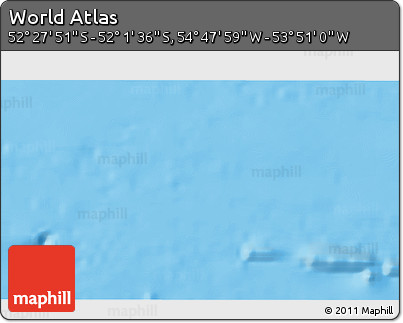 Political 3D Map of the Area around 52° 14' 43" S, 54° 19' 30" W