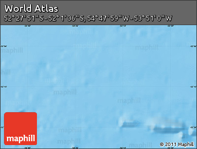 Physical Map of the Area around 52° 14' 43" S, 54° 19' 30" W