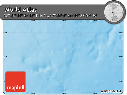 Physical Map of the Area around 52° 14' 43" S, 56° 52' 30" W