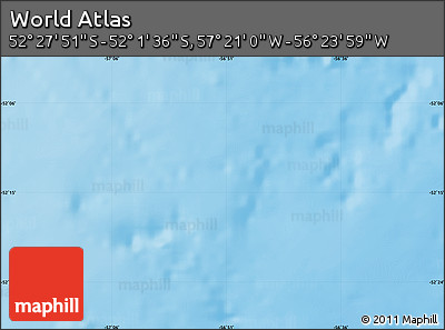 Physical Map of the Area around 52° 14' 43" S, 56° 52' 30" W