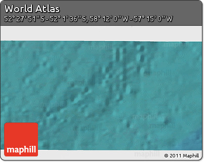 Satellite 3D Map of the Area around 52° 14' 43" S, 57° 43' 30" W