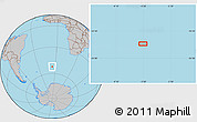Gray Location Map of the area around 52° 14' 43" S, 5° 52' 30" W